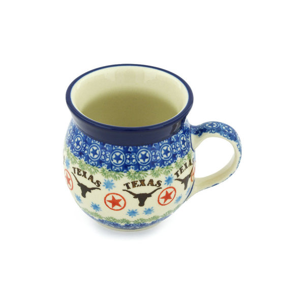 Red Barrel Studio® Polish Pottery 8 Oz Stoneware Bubble Mug Texas